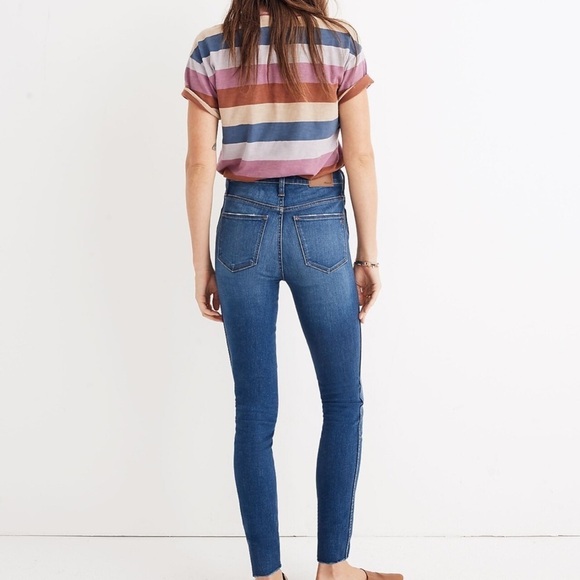 Madewell 10" High-Rise Skinny Jeans In Hannah Wash Button Fly Blue Denim Size 24 - Picture 3 of 14